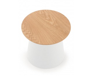 Okrúhly príručný stolík Azzura S - prírodná / biela Okrúhly príručný stolík Azzura S - prírodná / biela