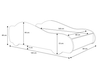 Detská posteľ s matracom Balmo 80x160 cm - modrá / biela