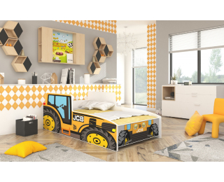 Detská posteľ s matracom Bamford 80x160 cm - žltá / biela