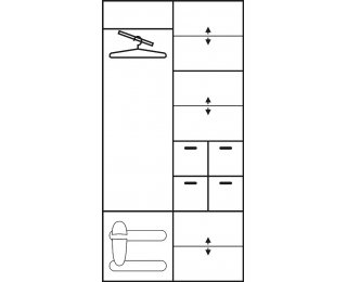 Šatníková skriňa Barcelona 100 5D - jelša