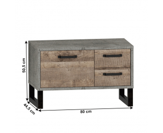 Botník (skrinka na topánky) Baria 1D2S - dub pieskový / sivá