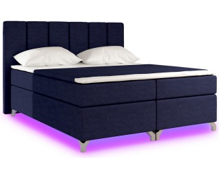 Čalúnená manželská posteľ s úložným priestorom Barino 140 - tmavomodrá