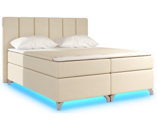 Čalúnená manželská posteľ s úložným priestorom Barino 160 - béžová (Soft 33)