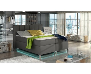 Čalúnená manželská posteľ s úložným priestorom Barino 160 - sivá (Soft 29)