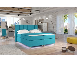 Čalúnená manželská posteľ s úložným priestorom Barino 160 - svetlomodrá