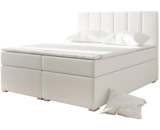 Čalúnená manželská posteľ s úložným priestorom Barmo 160 - biela