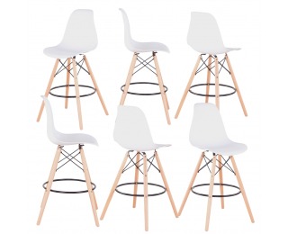 Barová stolička (6 ks) Carbry 2 New - biela / buk