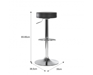 Barová stolička Adalin - čierna / chróm Barová stolička Adalin - čierna / chróm