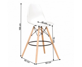 Barová stolička Carbry 2 New - biela / buk
