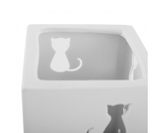Stolná lampa Belle Typ 2 - biela / vzor mačky
