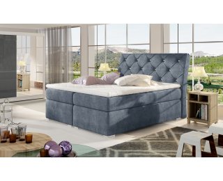 Čalúnená manželská posteľ s úložným priestorom Beneto 160 - modrá