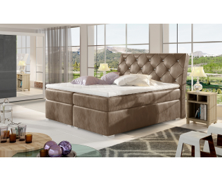 Čalúnená manželská posteľ s úložným priestorom Beneto 180 - hnedá