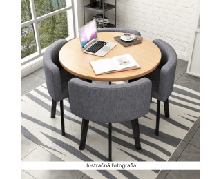 Jedálenský set Bevan New 1+4 - svetlosivá / čierna