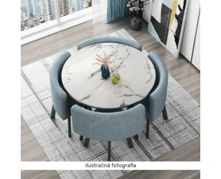 Jedálenský set Bevan New 1+4 - svetlosivá / čierna