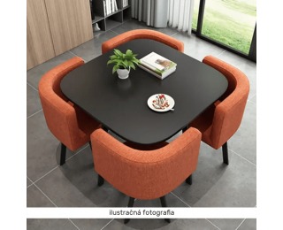 Jedálenský set Bevis New 1+4 - čierna / dub