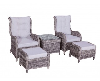 Záhradný nábytok z umelého ratanu Secondo - hnedá / svetlosivá Záhradný nábytok z umelého ratanu Secondo - hnedá / svetlosivá