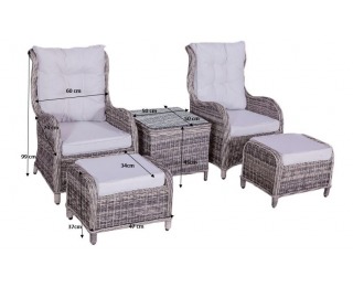 Záhradný nábytok z umelého ratanu Secondo - hnedá / svetlosivá Záhradný nábytok z umelého ratanu Secondo - hnedá / svetlosivá