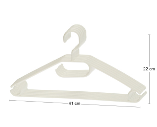 Sada plastových vešiakov na šaty (5 ks) Bil - krémová
