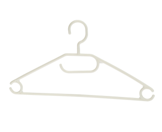 Sada plastových vešiakov na šaty (5 ks) Bil - krémová