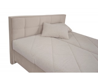 Čalúnená manželská posteľ s roštom a matracom Belfast 160 - krémová / svetlokrémová