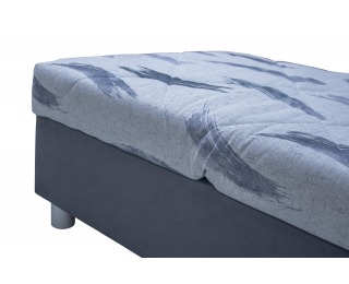 Čalúnená jednolôžková posteľ (váľanda) s matracom Inez 90 - tmavosivá / vzor