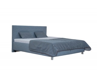 Čalúnená manželská posteľ s roštom a matracom Mirka 160 - modrá / vzor