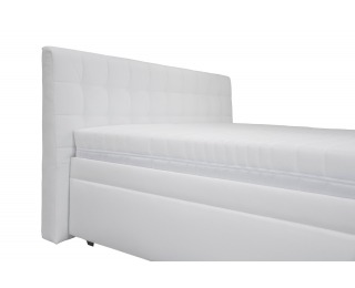 Čalúnená manželská posteľ s roštom a matracom Monaco 160 - biela / vzor