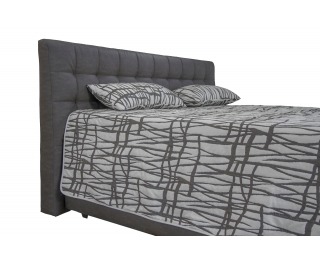 Čalúnená manželská posteľ s roštom a matracom Monaco 160 - tmavosivá / vzor