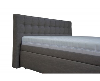 Čalúnená manželská posteľ s roštom a matracom Monaco 160 - tmavosivá / vzor