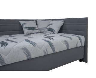Jednolôžková posteľ (váľanda) s matracom Polly 120 P - sivá / vzor