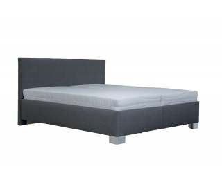 Čalúnená manželská posteľ s roštom a matracom Reflex 180 - tmavosivá / vzor