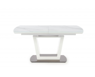 Rozkladací jedálenský stôl Blanco - biely mramor / biela