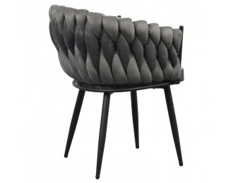 Dizajnové kreslo Bler - tmavosivá (Velvet) / čierna