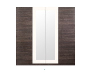 Šatníková skriňa Allesia 4D - arusha wenge / biely krém Šatníková skriňa Allesia 4D - arusha wenge / biely krém