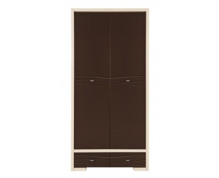 Šatníková skriňa Clever CV 8 2D - tuja / hnedá metalíza