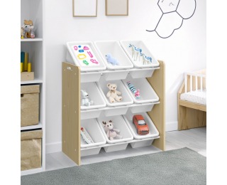 Organizér na hračky Bois - prírodná / biela