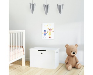 Drevený box na hračky Bolis - biela