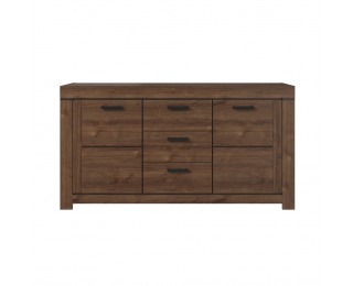 Dvojdverová komoda so zásuvkami Boras 2D3S - dub hnedý