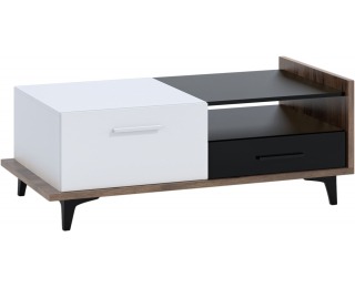 Konferenčný stolík Box BOX-03 - craft tobaco / biela / čierna