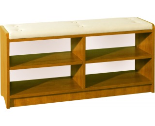 Botník s lavicou Bravo - jelša / béžová ekokoža