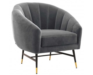 Kreslo Britney - sivá / čierna / zlatá