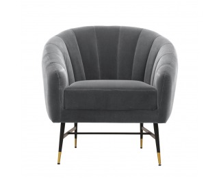 Kreslo Britney - sivá / čierna / zlatá