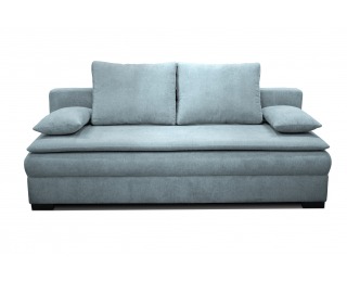 Pohovka s rozkladom a úložným priestorom Book - svetlomodrá / čierna