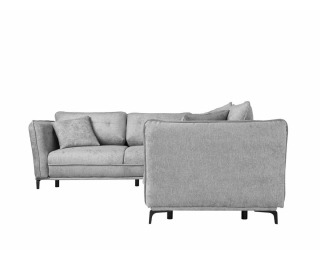 Rohová sedačka s rozkladom a úložným priestorom Borden Lux P - sivá