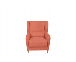 Kreslo (ušiak) Pasos - koralová / drevo (TX002)