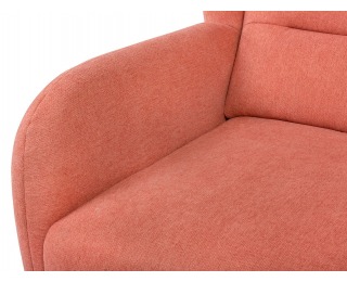 Kreslo (ušiak) Pasos - koralová / drevo (TX002)