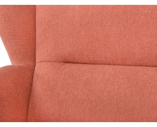 Kreslo (ušiak) Pasos - koralová / drevo (TX002)