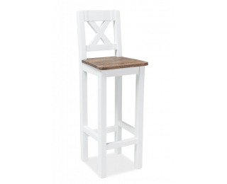 Barová stolička Poprad - hnedý vosk / biely vosk