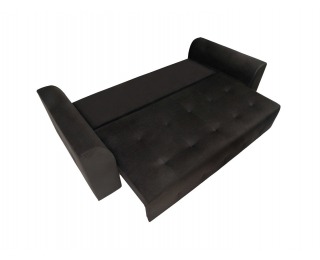 Pohovka s rozkladom a úložným priestorom Royal IV Mega Lux - čierna / žltá / vzor