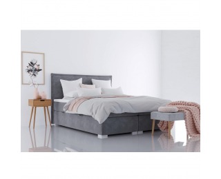 Čalúnená manželská posteľ s matracom Megan 160x200 cm - sivá